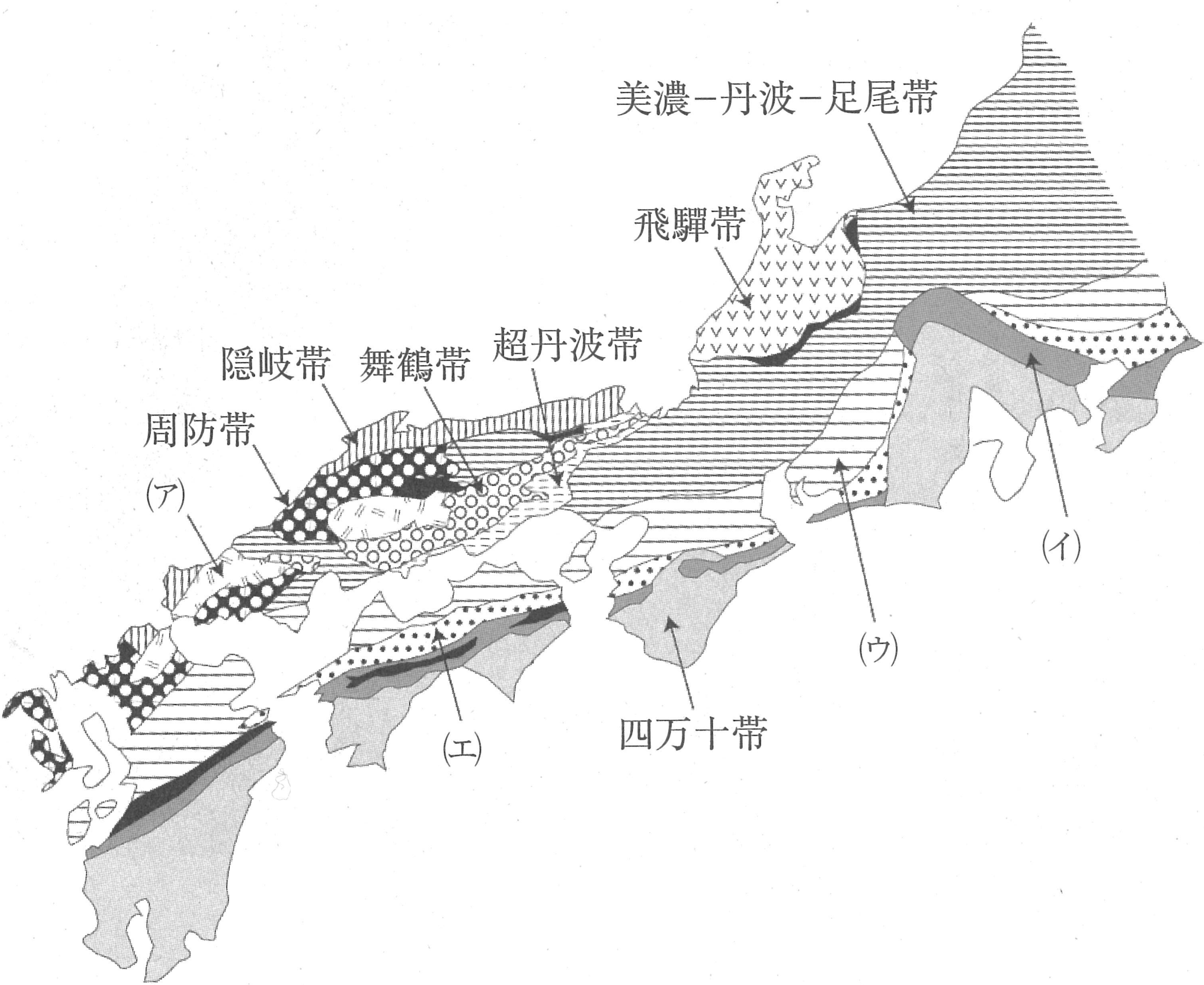 図1　日本列島の地質構造区分図
